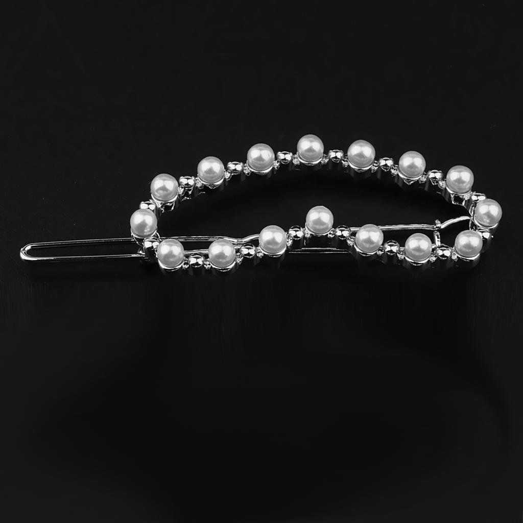 Glitter Heart Shape Hair Clip Barrettes Silver