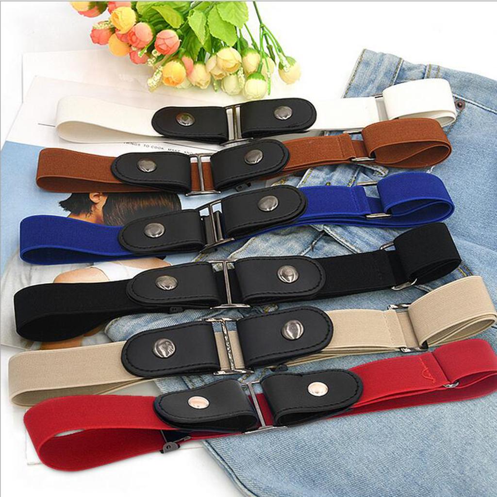 No Buckle Stretch Belt for Men and Women Red