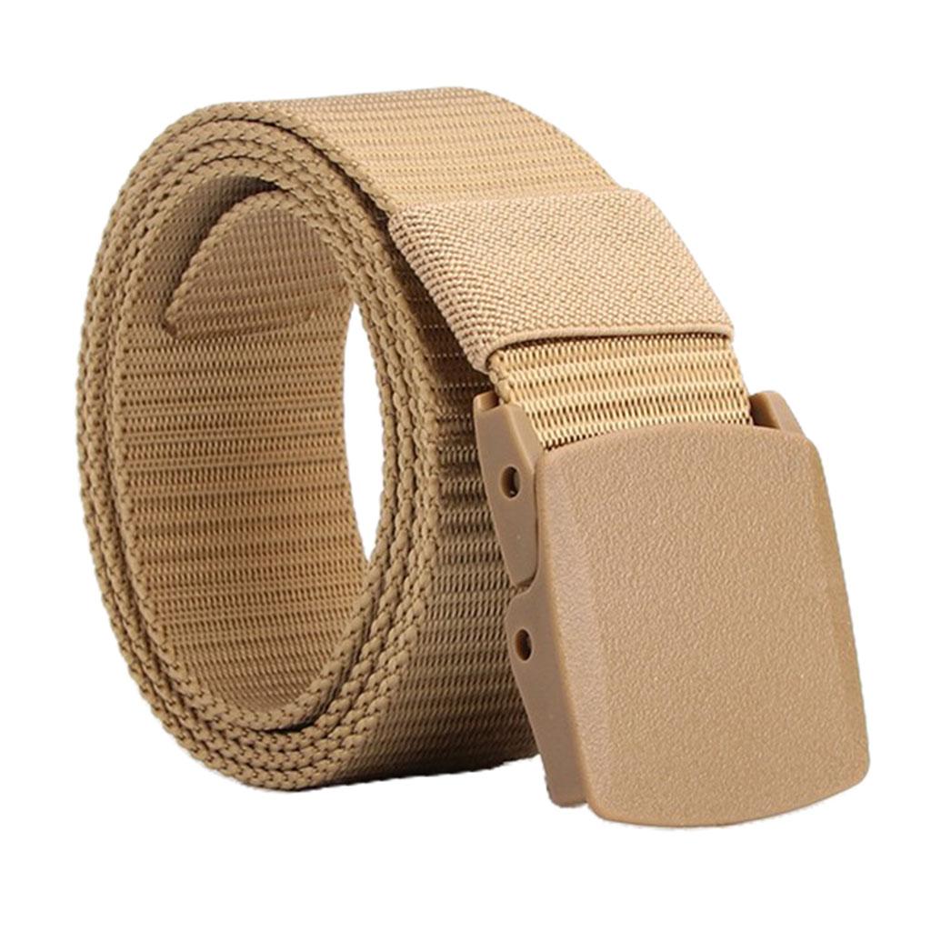 Outdoor Breathable Men Nylon Waist Belt Slide Buckle Khaki