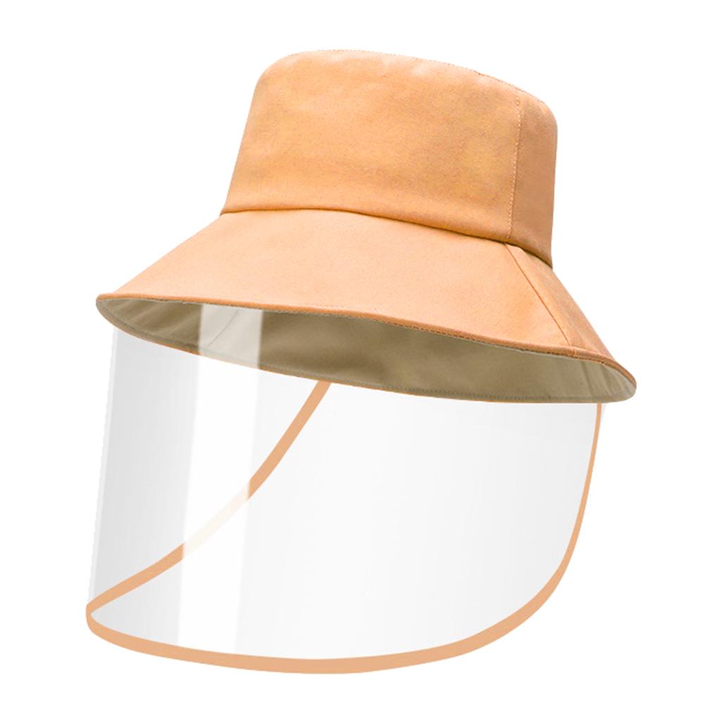 Anti-spitting Hat Dustproof Clear Cover Fishman Hat Bucket Hat Light Brown