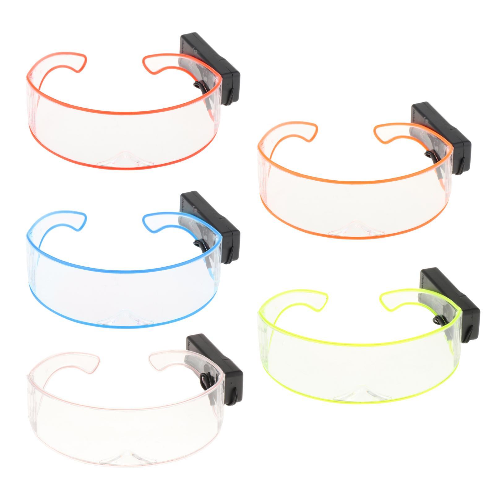 LED Visor Glasses Cyberpunk Cybergoth Goggles Cosplay Party Eyewear White