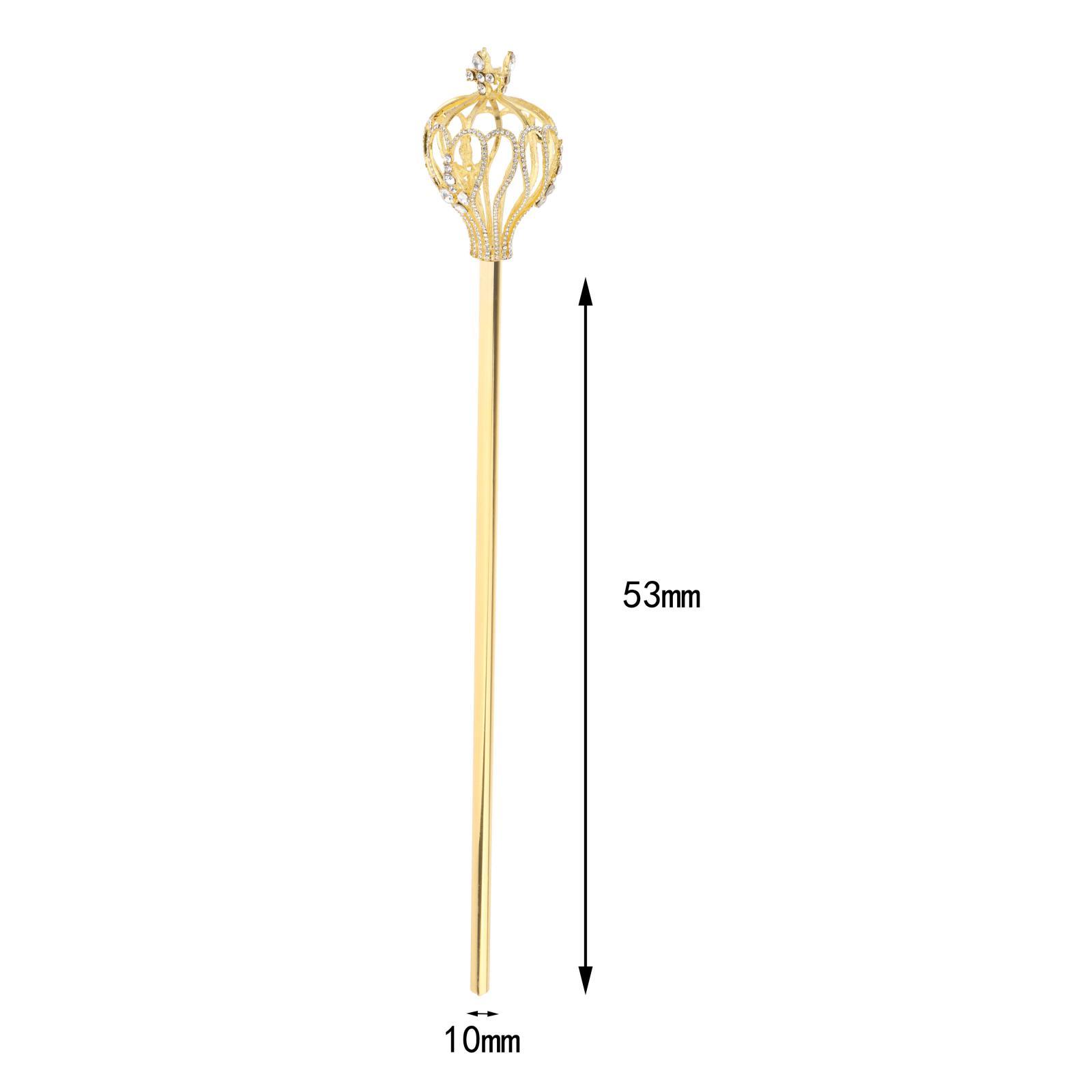 Rhinestone Scepter Royal Fairy Wand for Pageant Gifts Fancy Dress Gold