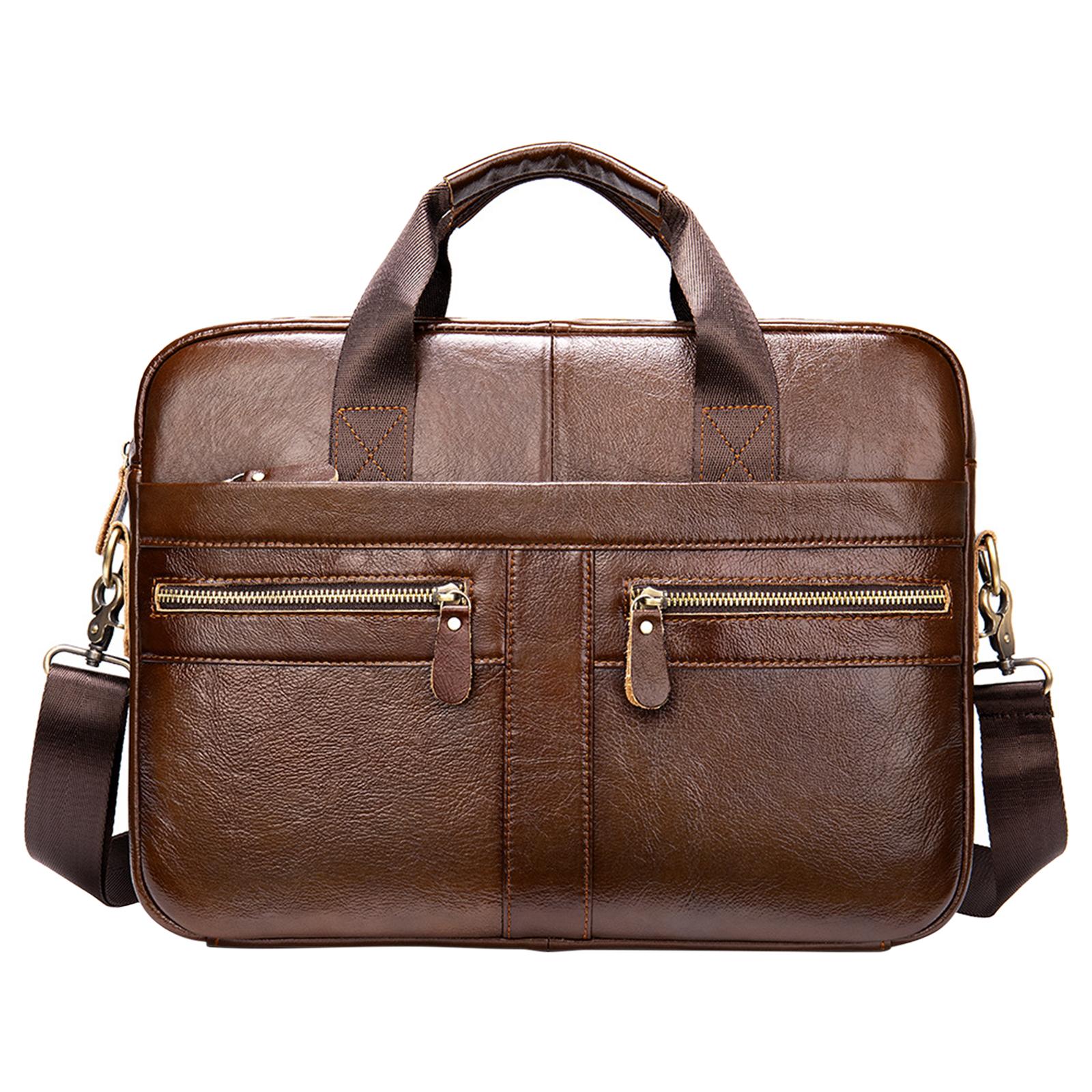 Mens Business Leather Briefcase Handbag Laptop Shoulder Messenger Bag Work Coffee