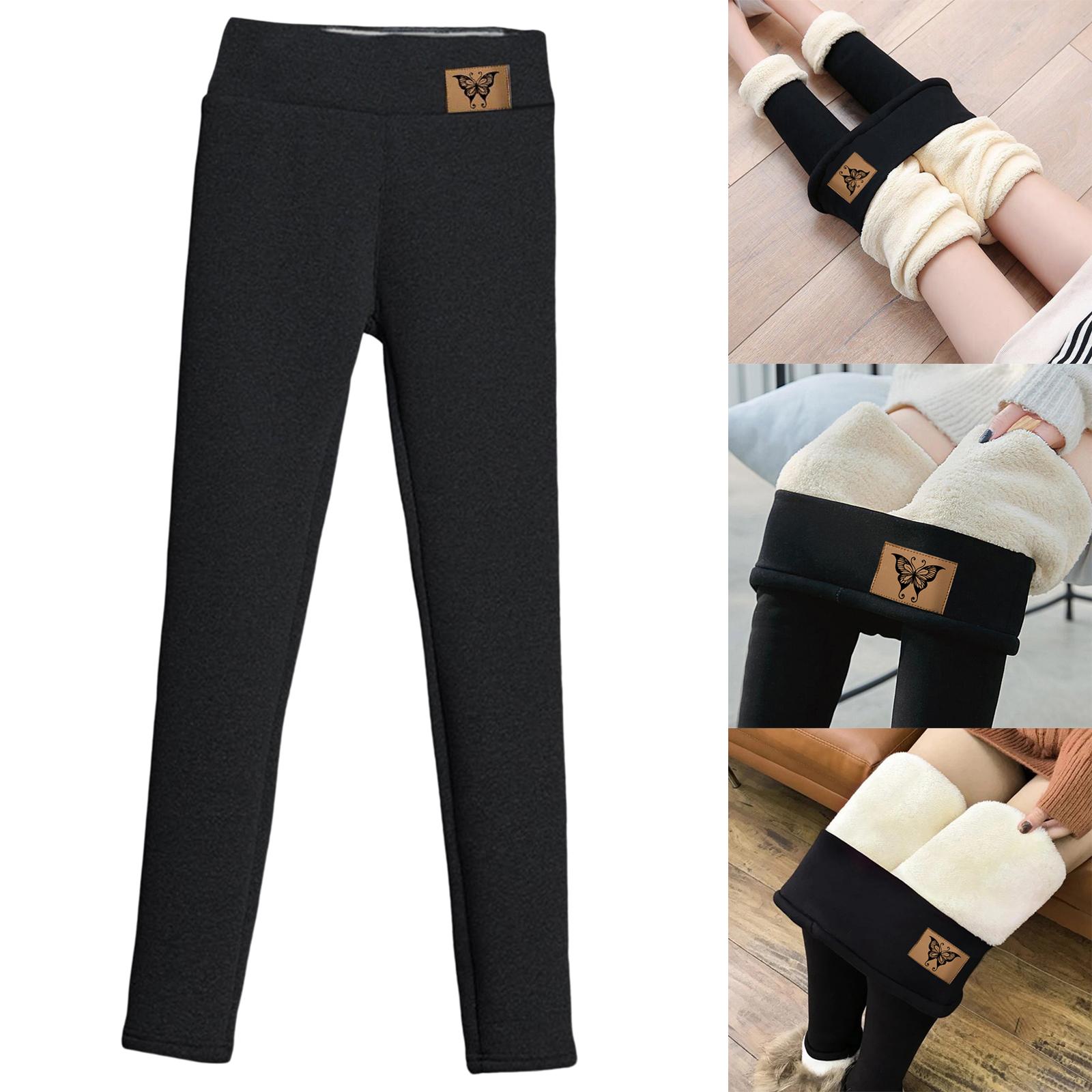 Women Fleece Lined Leggings Elastic Tights Trouser Comfortable Thermal Pants S