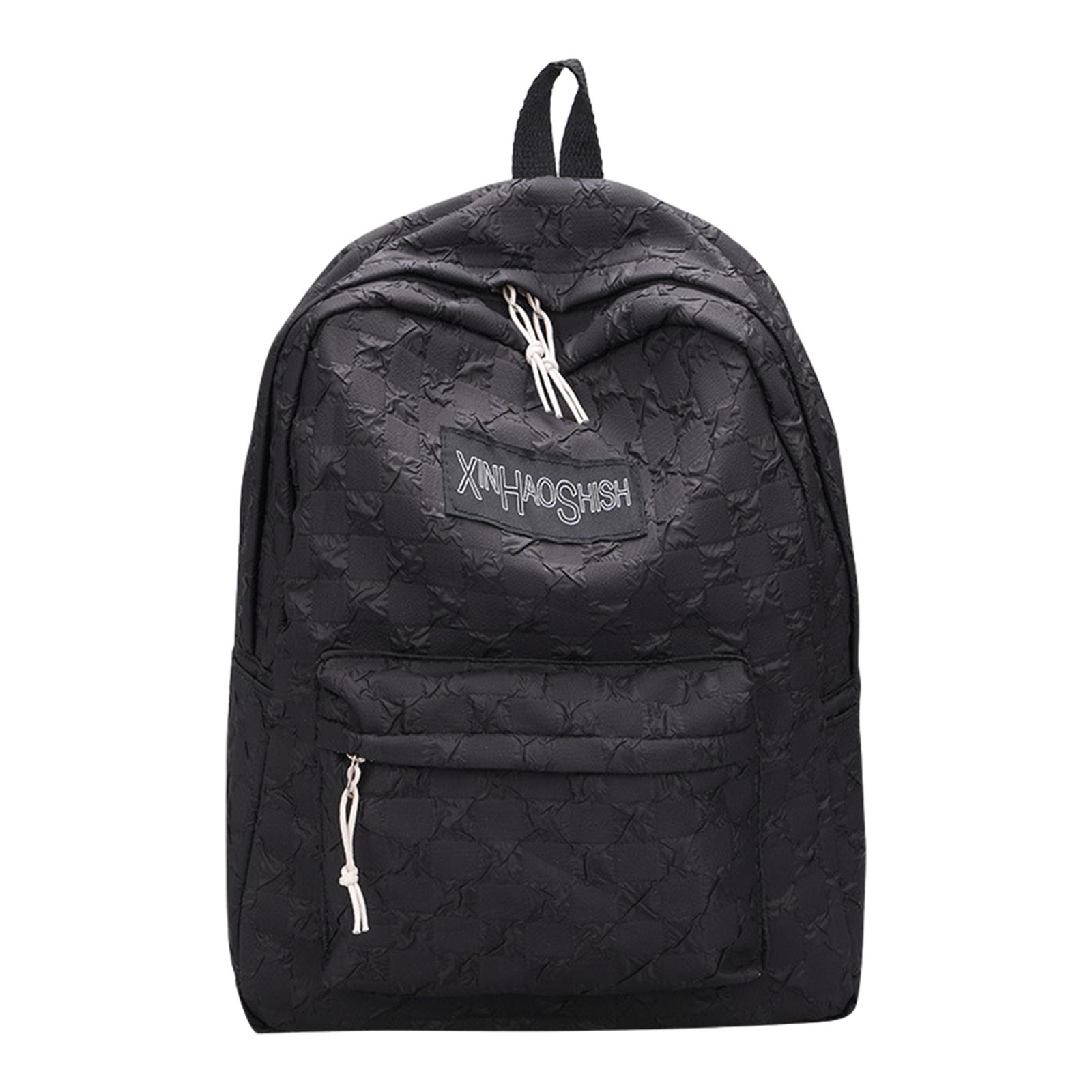 School Backpack Zipper Closure Laptop Bookbag for Teens Students Backpacking black