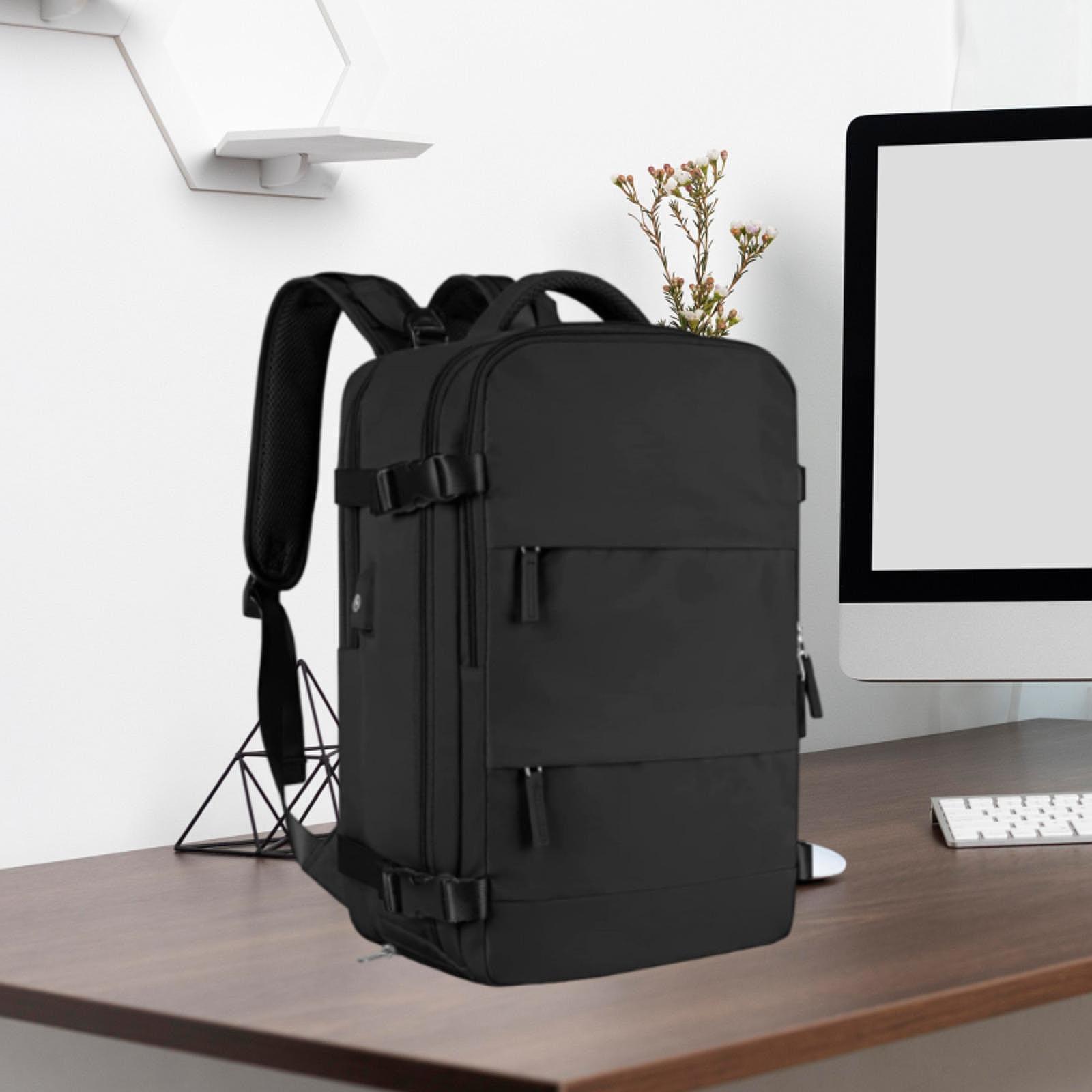 Travel Backpack Adults Carry on Backpack for Airplane Backpacking Weekender Black