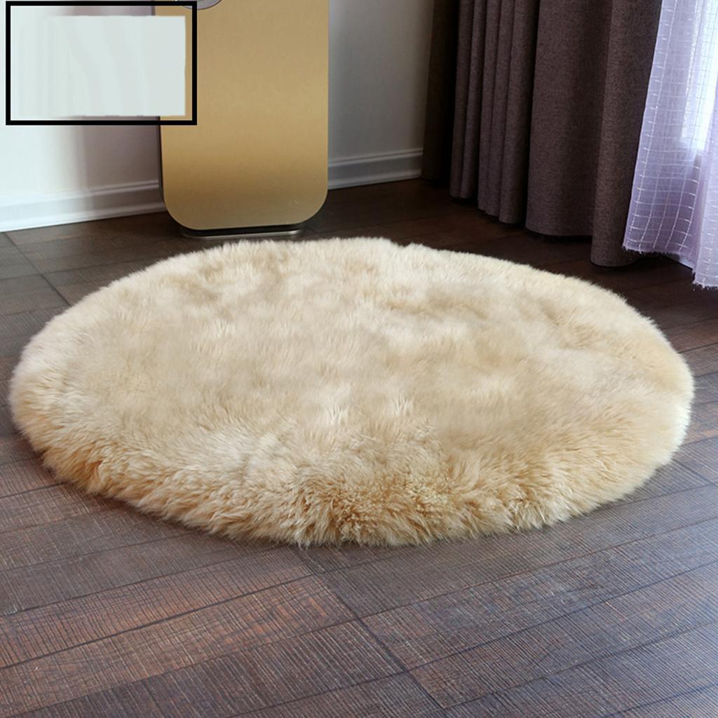 Soft Sheepskin Fluffy Skin Faux Fur Fake Rug Mat Small Rugs Camel