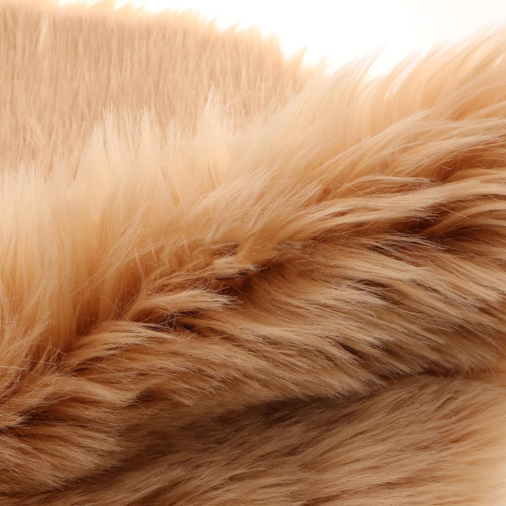 Round 30cm Sheepskin Hairy Carpet Faux Mat Fur Plain Fluffy Soft SMALL ...