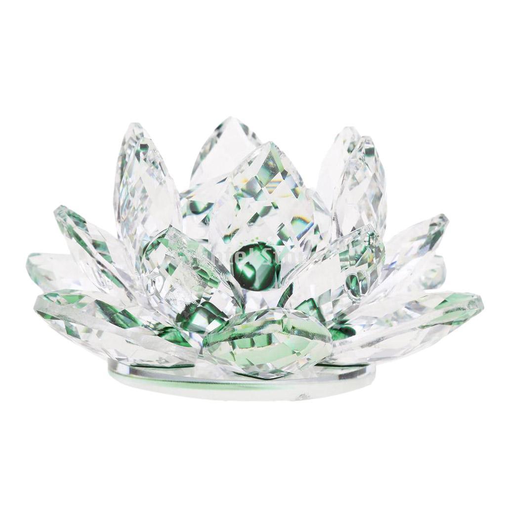 Large Crystal Lotus Flower Ornament with Gift Box, Feng Shui Decor