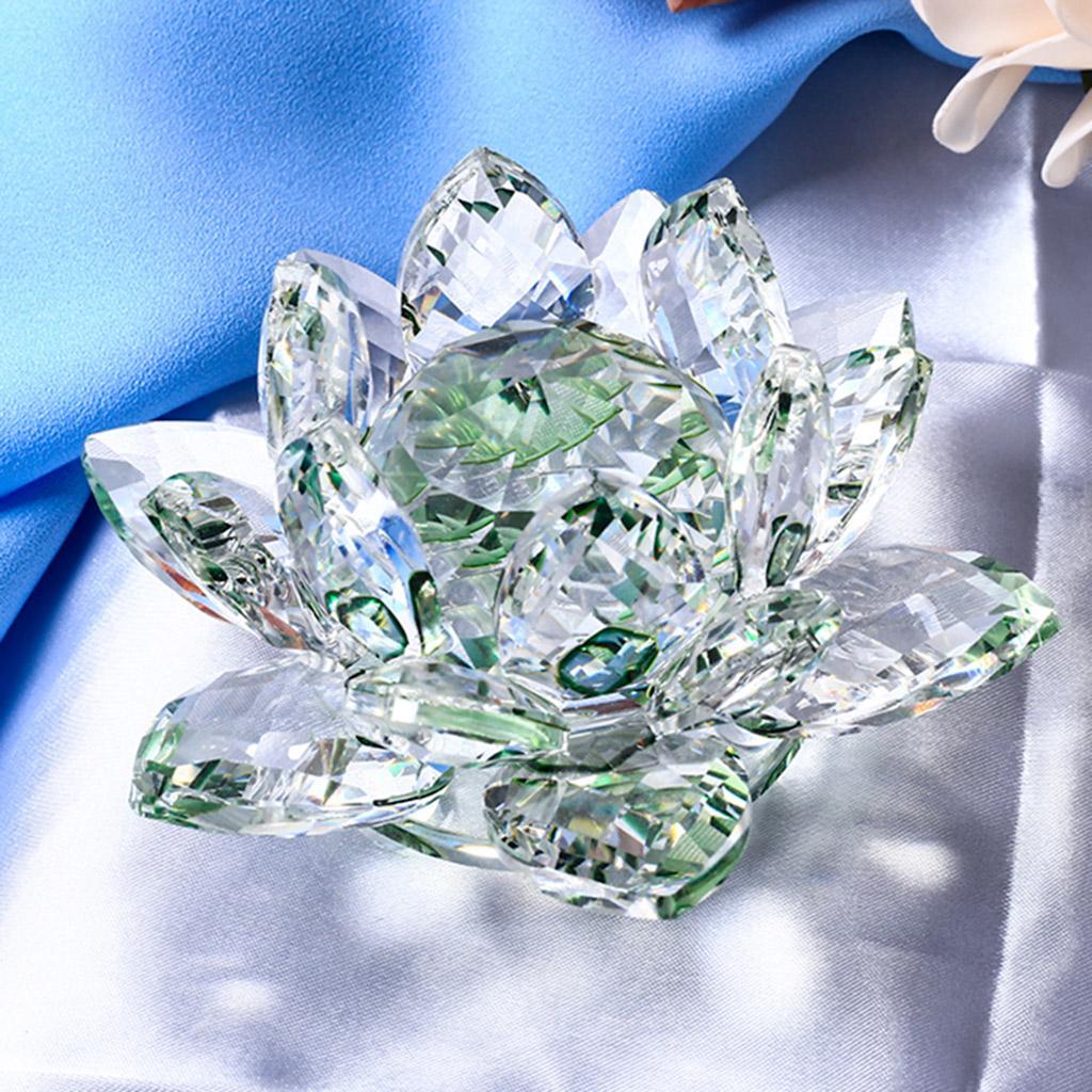 Large Crystal Lotus Flower Ornament with Gift Box, Feng