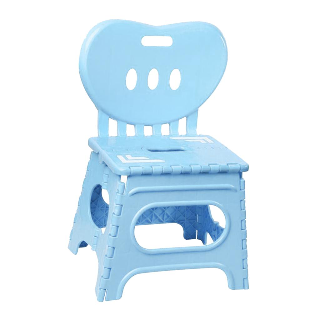 Kids Plastic Foldable Chair Folding Step Stool with Backrest in ...