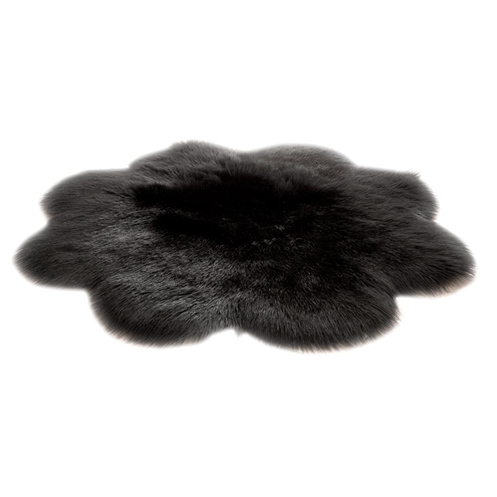 90cm Flower Shaggy Carpet Living Room Area Rug Kids Play Mats Black