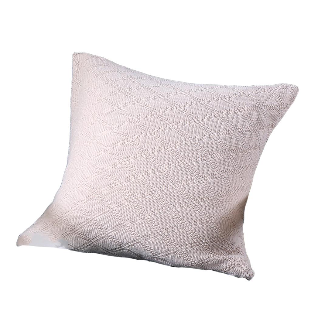 100% Cotton Knit Throw Pillow Case 45x45cm Beige