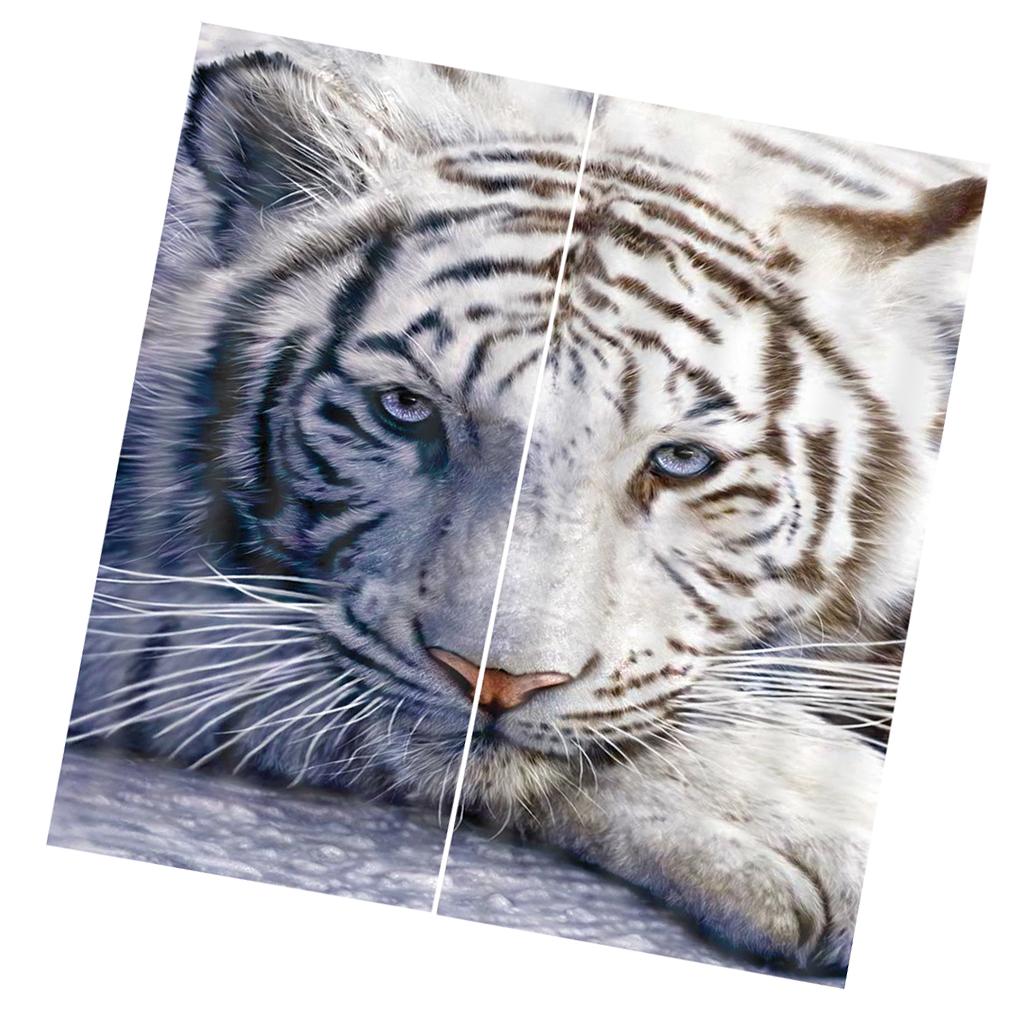 2 Panel Set Digital Printing Curtains 3D Animals Tiger-85x200cm
