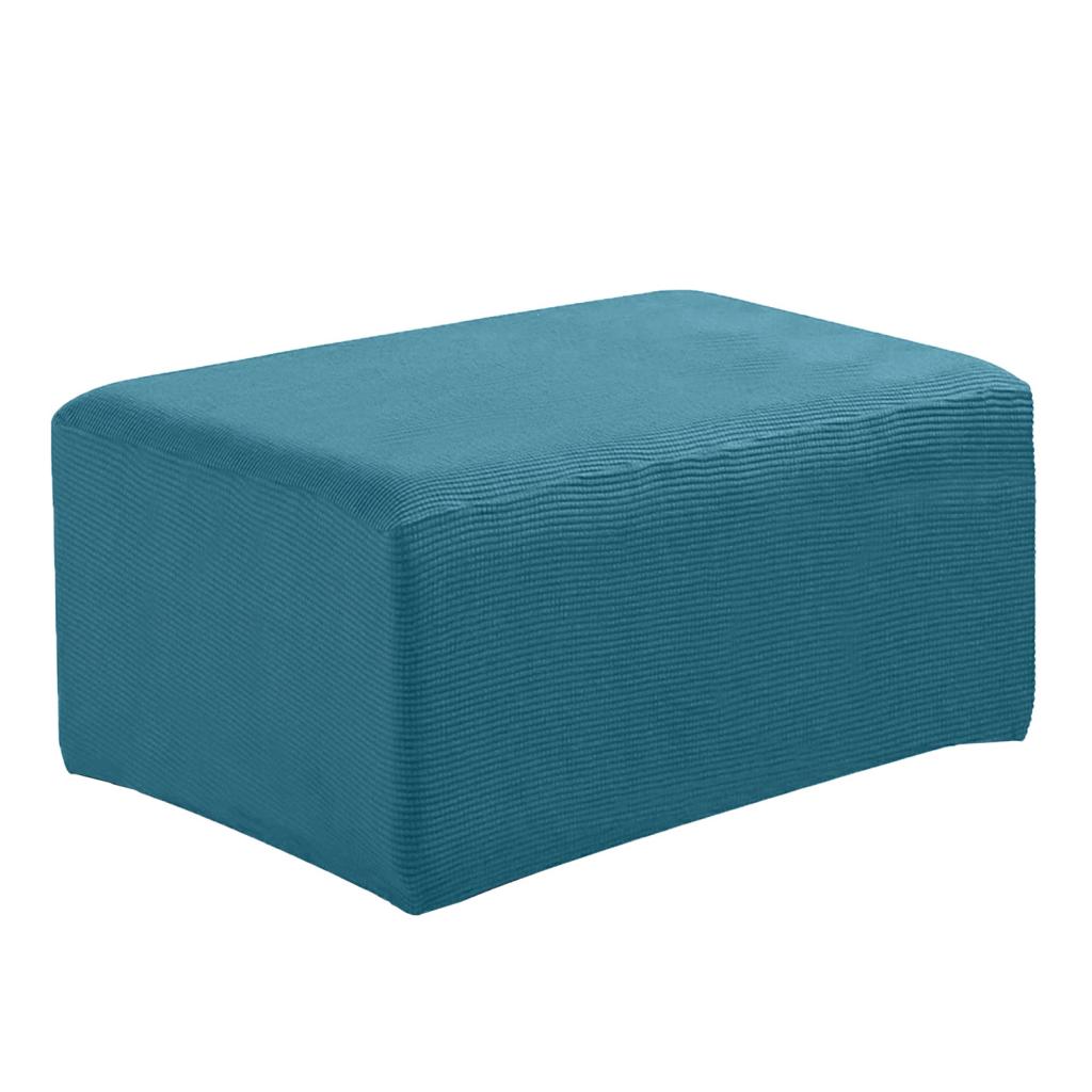 Stretch Ottoman Pouf Cover Footrest Stool Slipcover Protector Dark Green