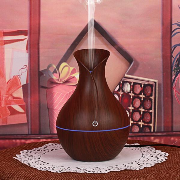 130ml Wood Grain USB Air Mist Humidifier Essential Oil Diffuser Coffee