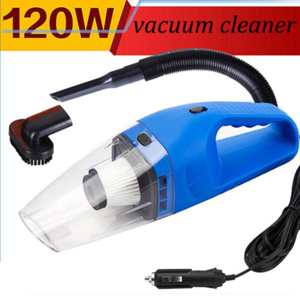 120W 12V Handheld Car Vacuum Cleaner Lightweight Handheld Vacuum  Blue