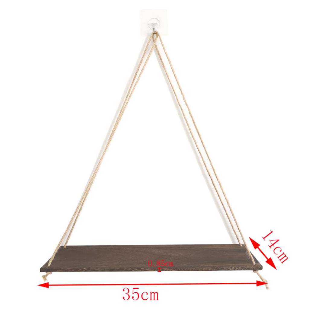 Hanging Rope Wall Mounted Shelves Plant Flower Pot Rack Stand 4Pack