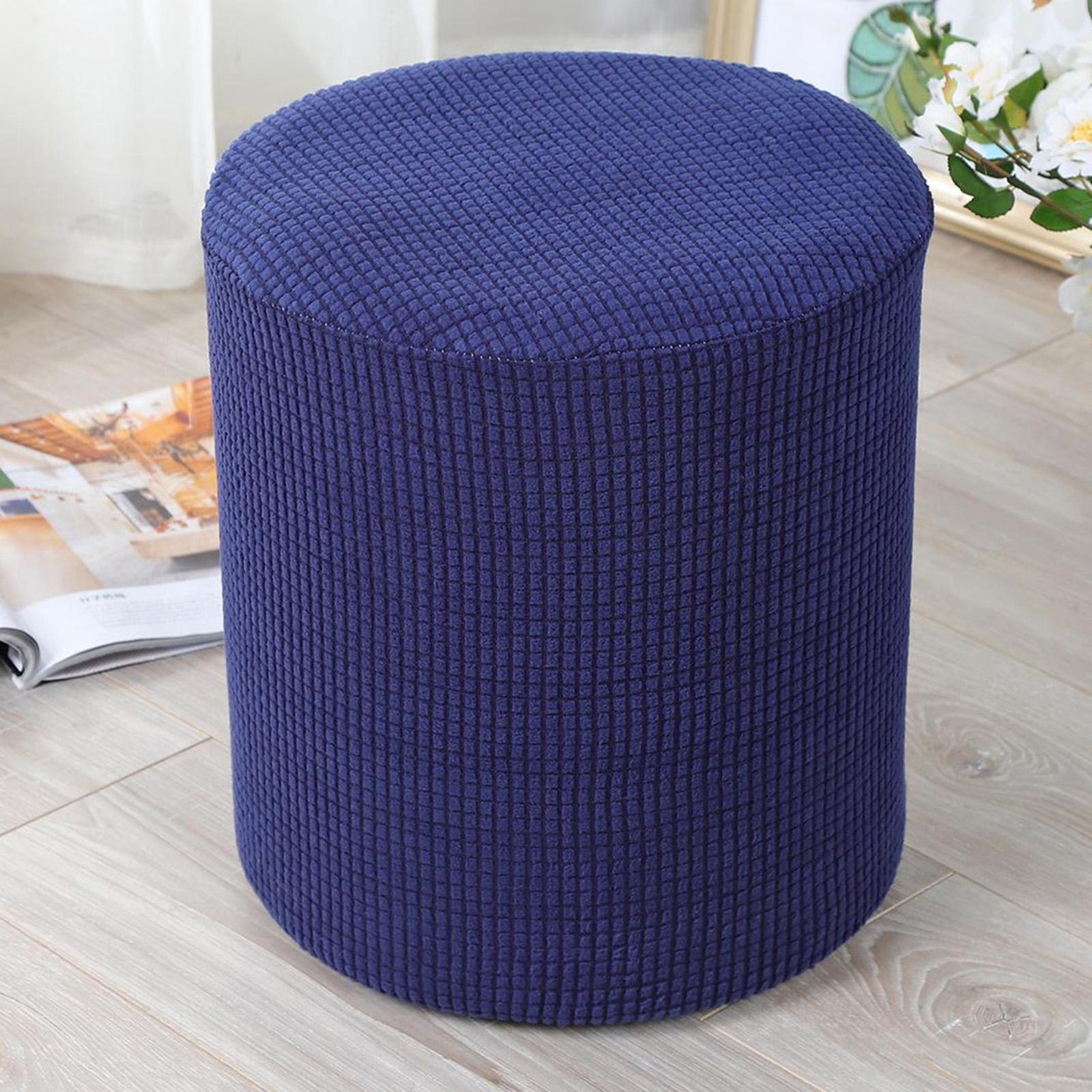 Ottoman Slipcover Footstool Protector Covers Stool Covers Stretch Blue