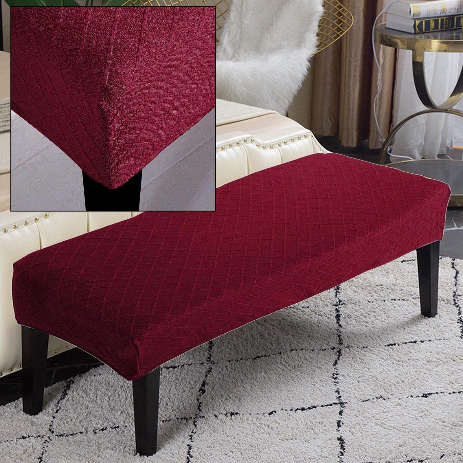 Bench High Stretch Slipcover Dining Room Bench Seat Cushion Cover Wine