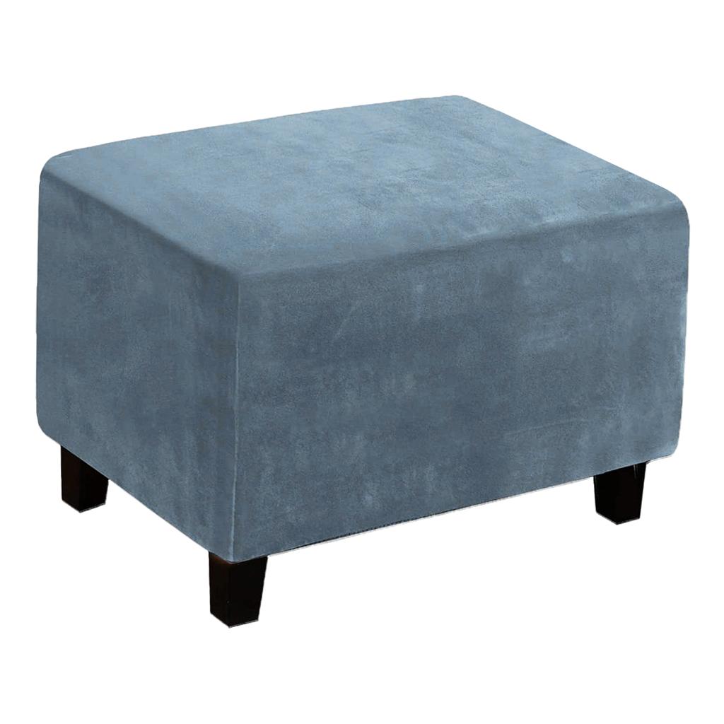 Footrest Slipcover Stretch Velvet