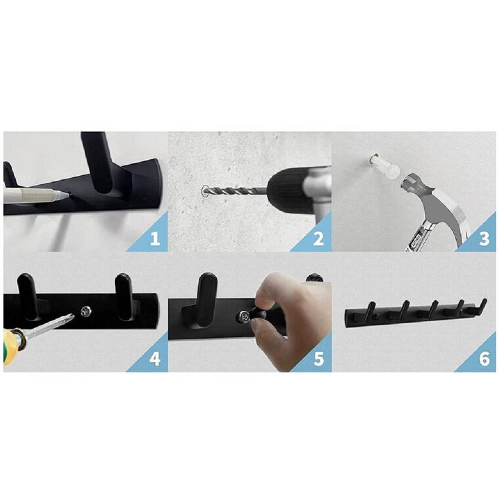 Aluminum Hook Wall Mounted Door Clothes Hanger Coat Rack