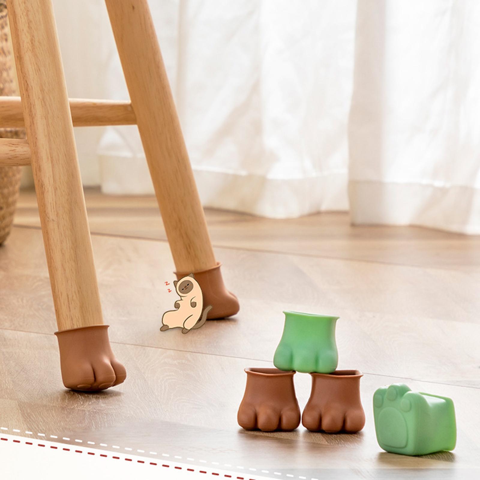 12x Silicone Table Feet Covers Prevent Floor Scratches Brown Square M