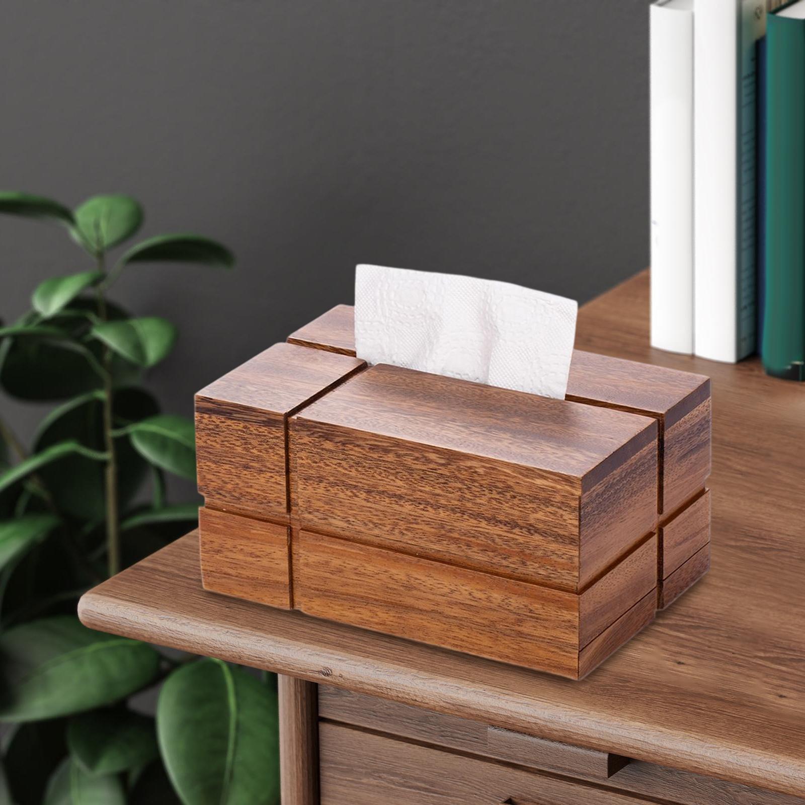 Fashion Solid Wood Tissue Box Paper Organizer Crafts for Restaurant Kitchen