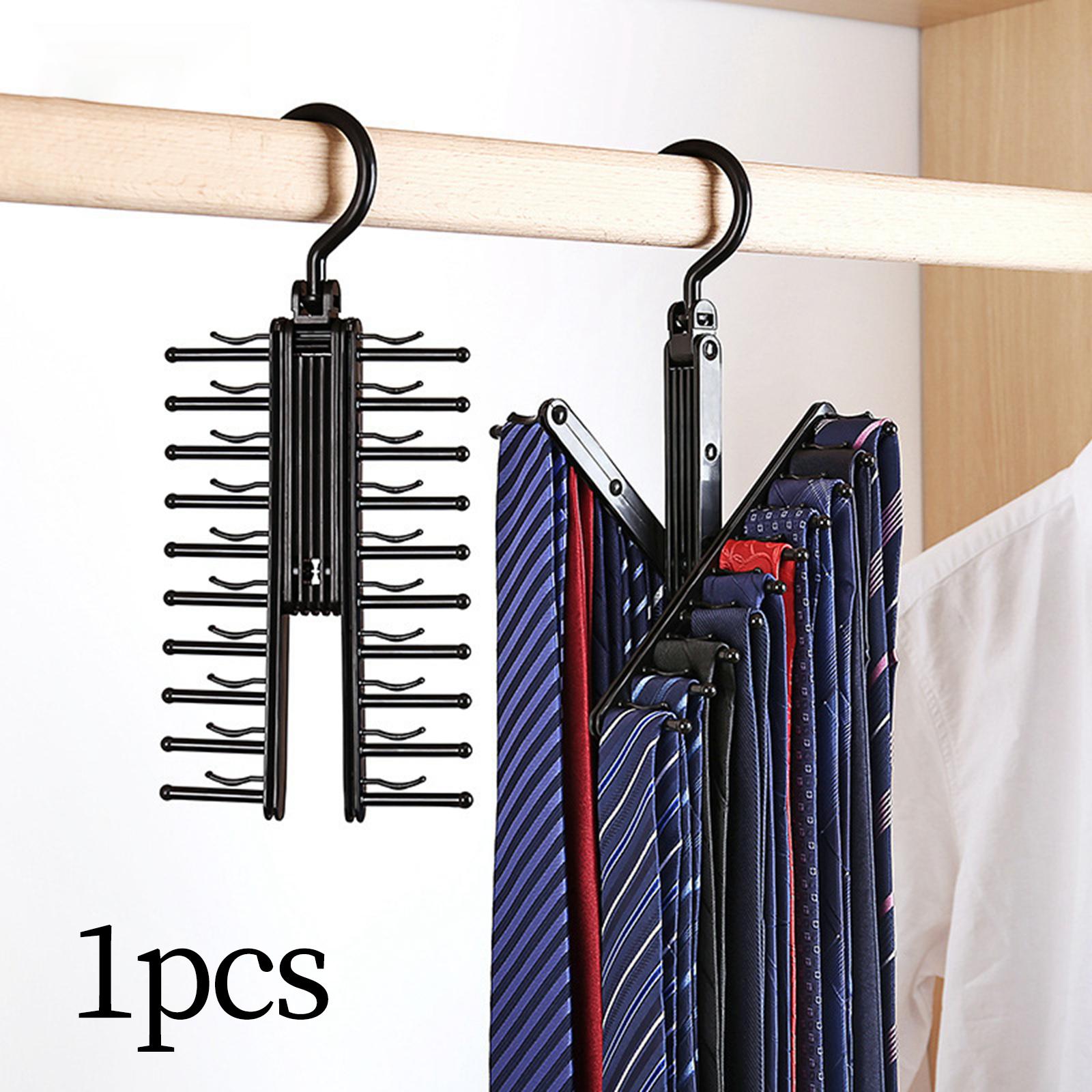 Rotated Tie Rack 20 Hooks Rotatable for Bedroom Organization Women Men