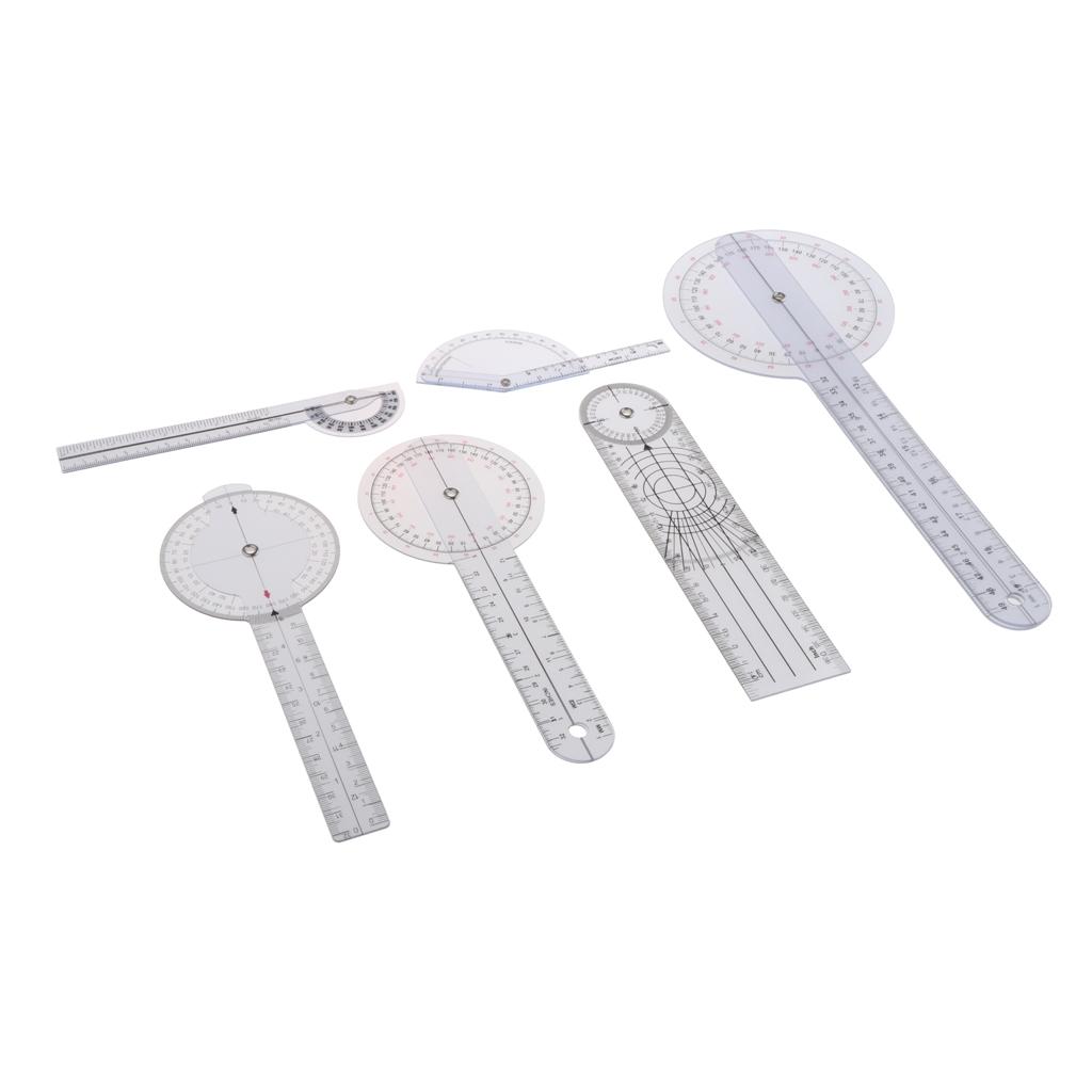 Spinal Finger Goniometer Protractor Multi-Ruler Angle Ruler Measuring Tool 6pcs