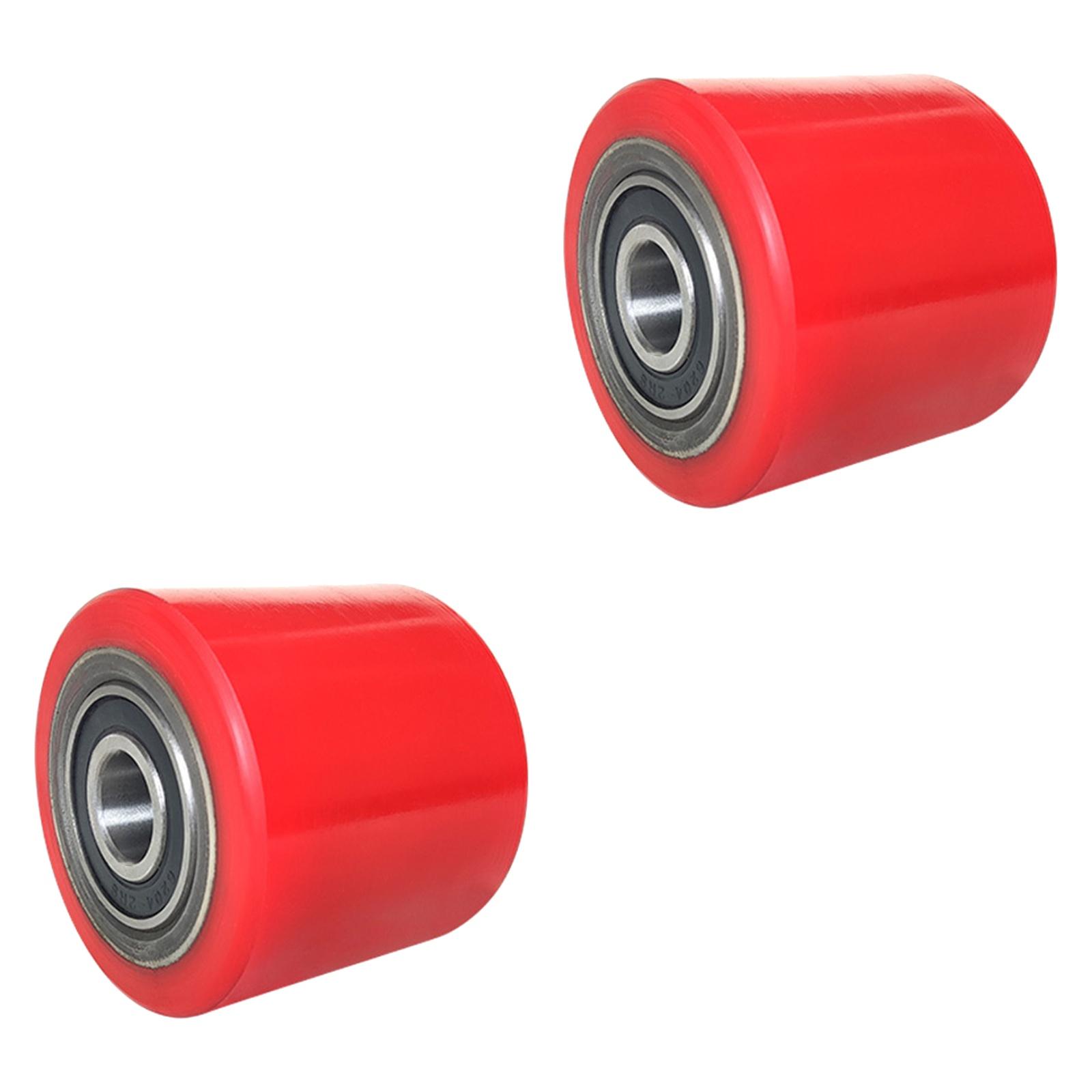 2Pcs Roller Wheel with Bearings Forklift Accessories Sturdy Truck Load Wheel PU Roller Wheel