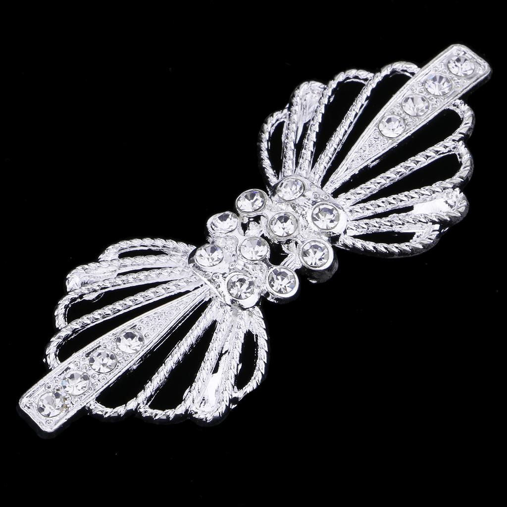 1 Piece Rhinestone Bridal Wrap Closure Hook & Eye Clasp Sweater Clothes Decor - Picture 3 of 4