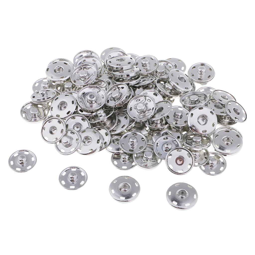 50 Pcs Sewing On Metal Snaps Round Metal Buttons for Jackets, | eBay