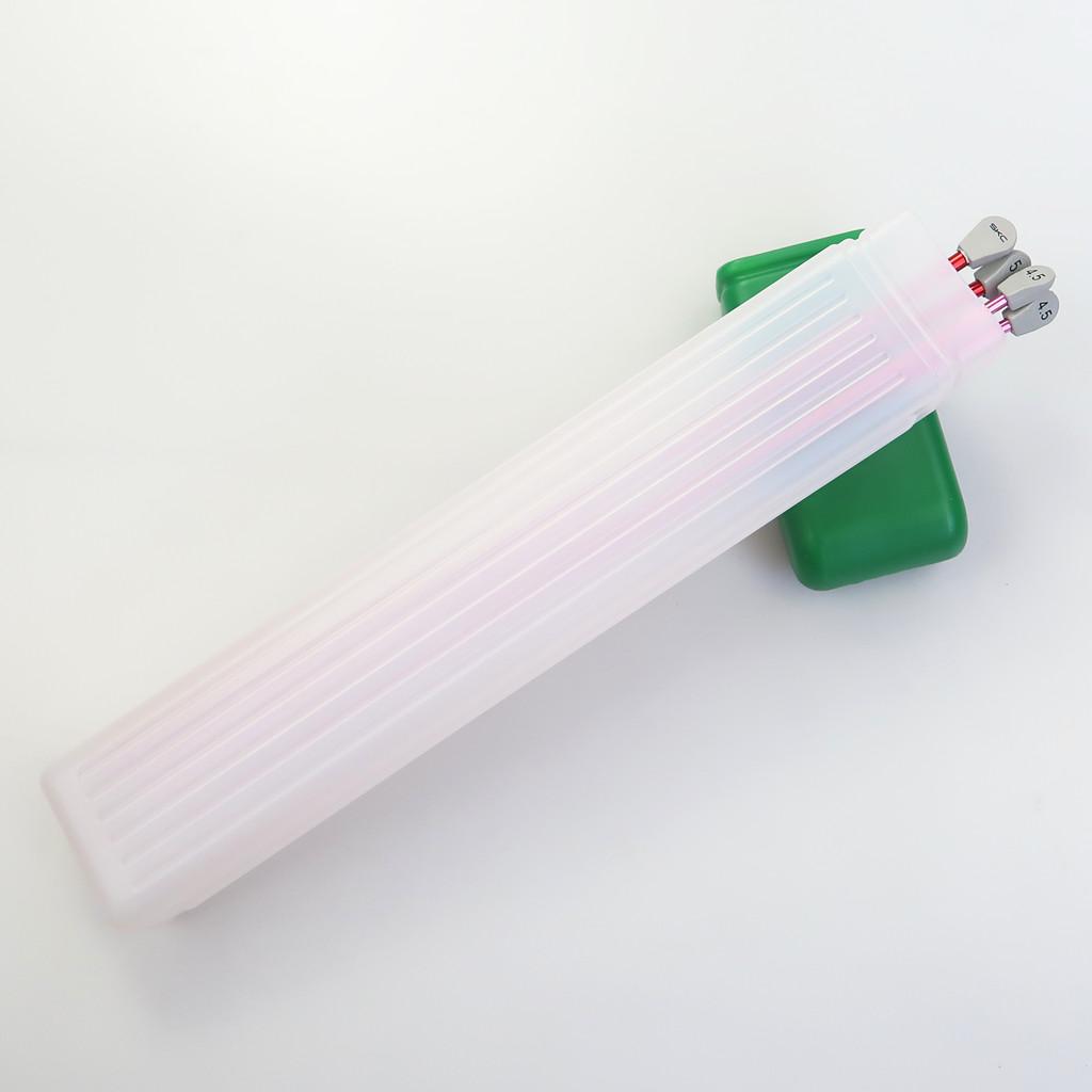 Plastic Knitting Needle Crochet Hook Tube Case Holder Storage Case Green