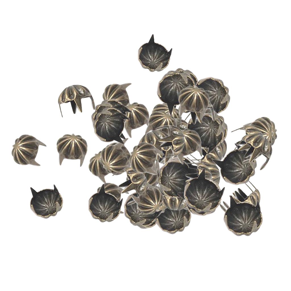 3x50pcs Pumpkin Studs Metal Claw Nailhead Punk Stud Rivet Spikes Bronze