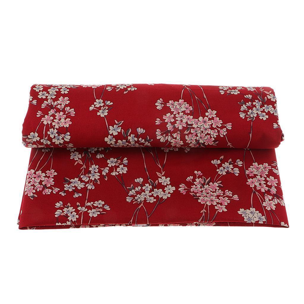 Japanese Style 100/% Cotton Fabric Printed Plum Flowers for Quilting Sewing Red
