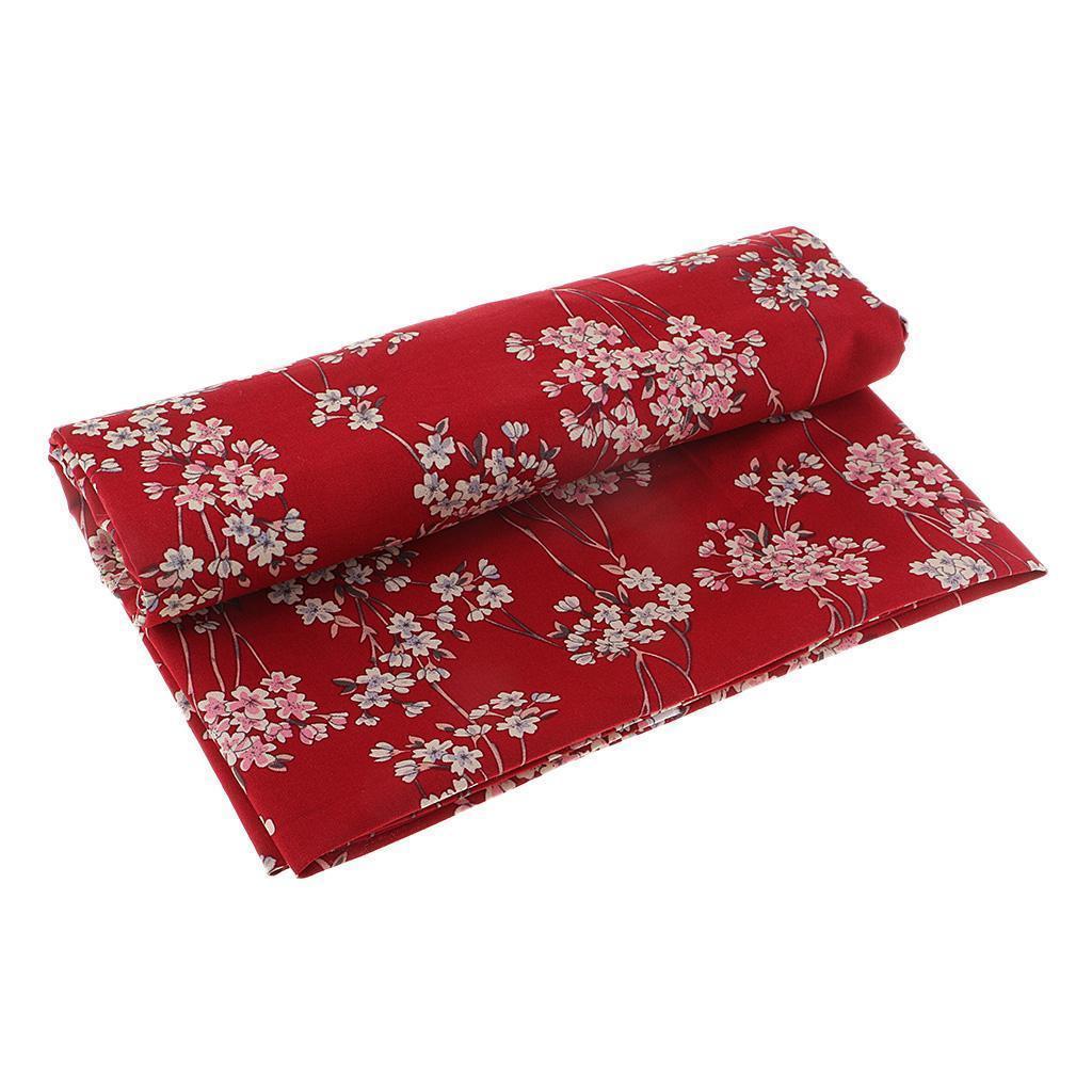 Japanese Style 100/% Cotton Fabric Printed Plum Flowers for Quilting Sewing Red