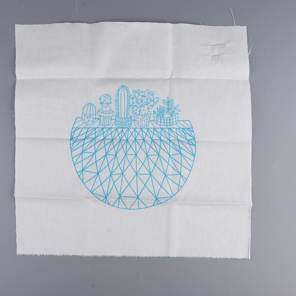 Stamped Embroidery Kit with Pattern Cross Stitch Crafts - Pot Plant EC005