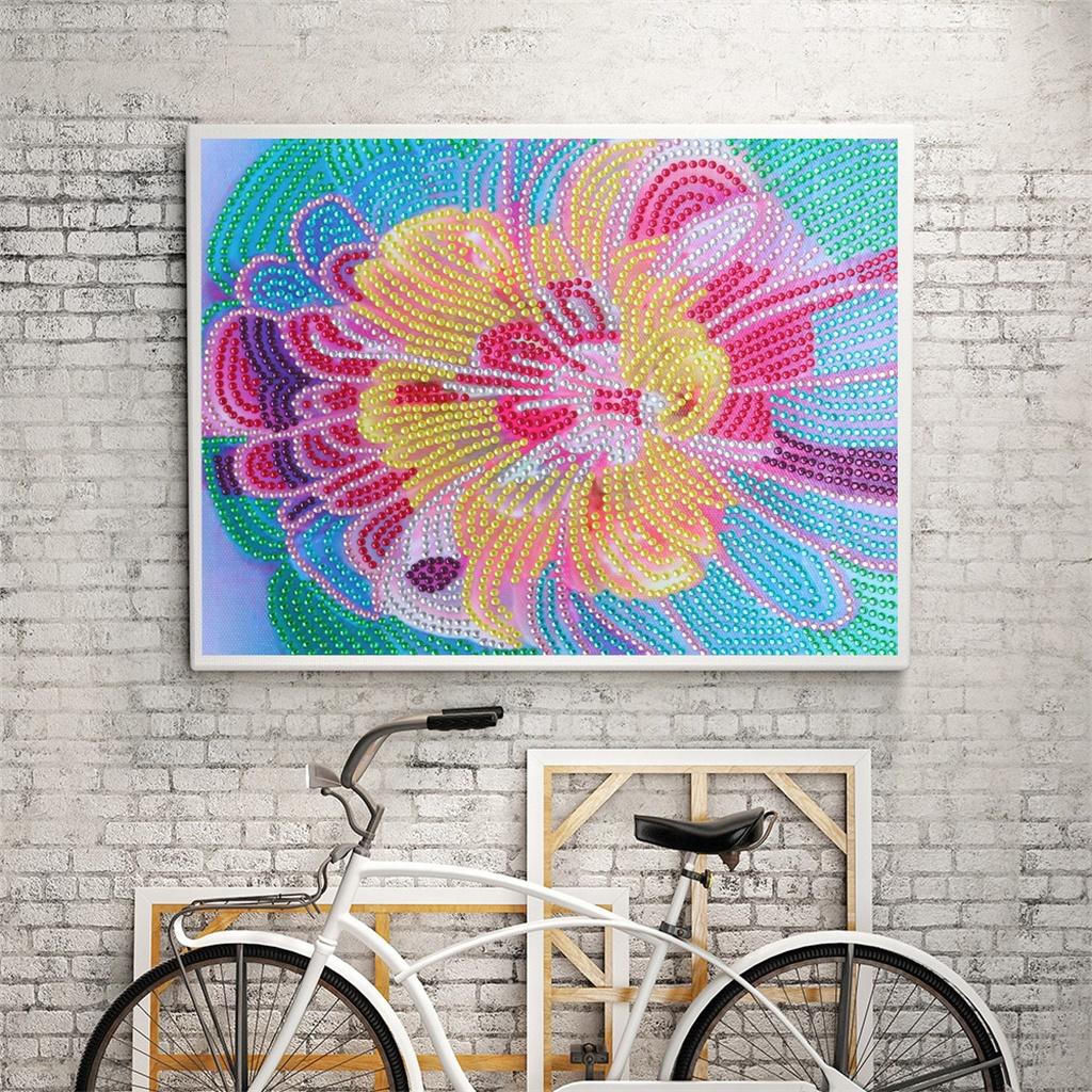 5D Special Shaped Diamond Painting Kits Rhinestone Mosaic Picture Flower 2