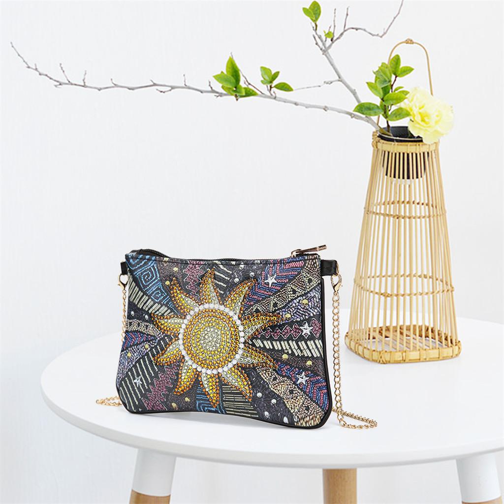 Mini Handbag Diamond Painting Leather Chain Shoulder Bags Sunflower