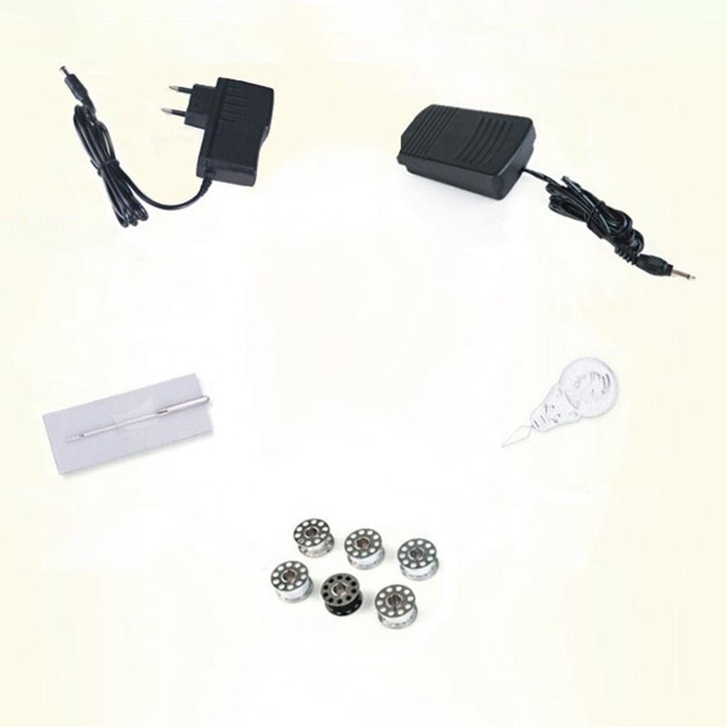 Mini Sewing Machine Desktop Electric Crafting Clothes Mending Machine Tailor Pink