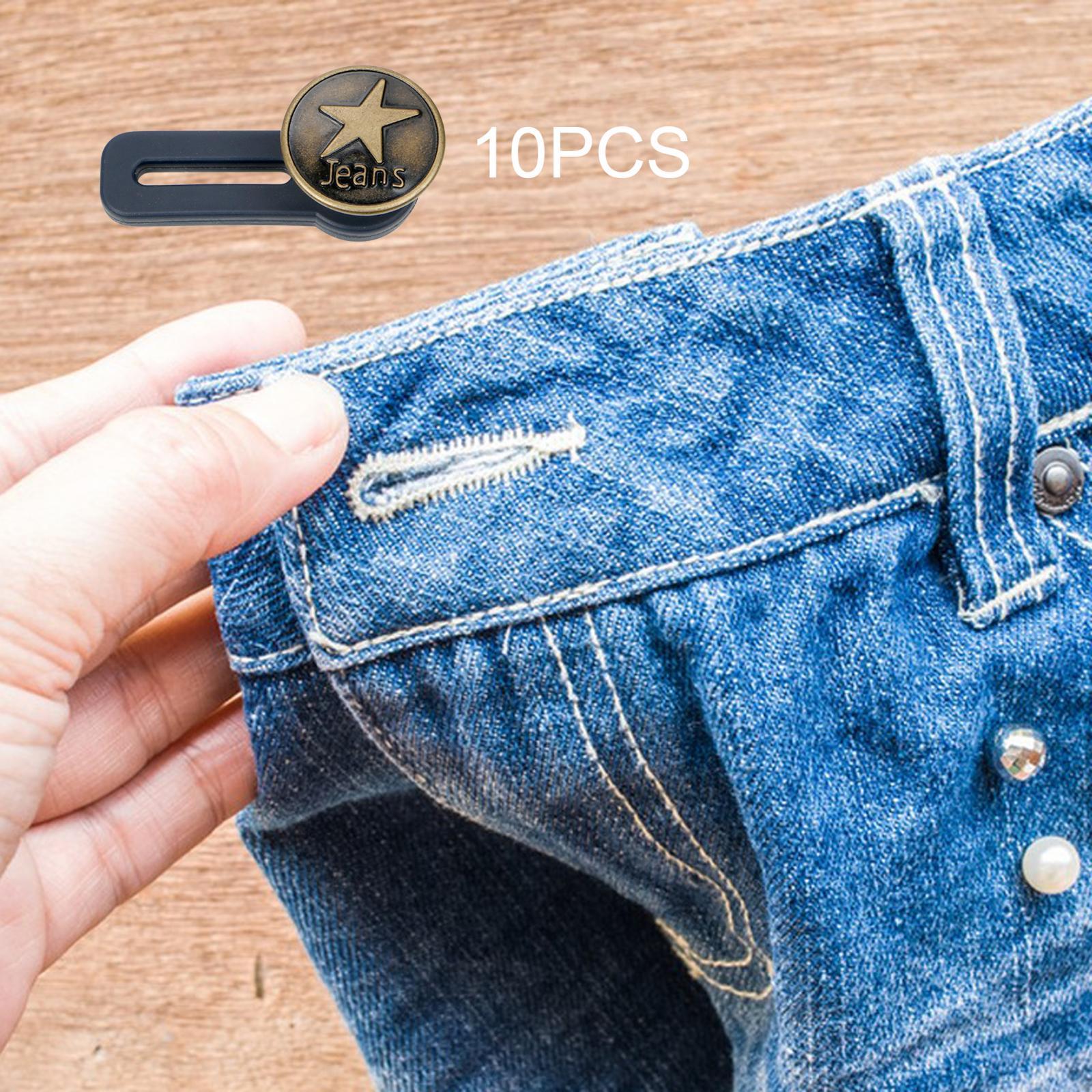 10Pcs Jean Extender Buttons Multipurpose Silicone Waistband Extender Buttons Star