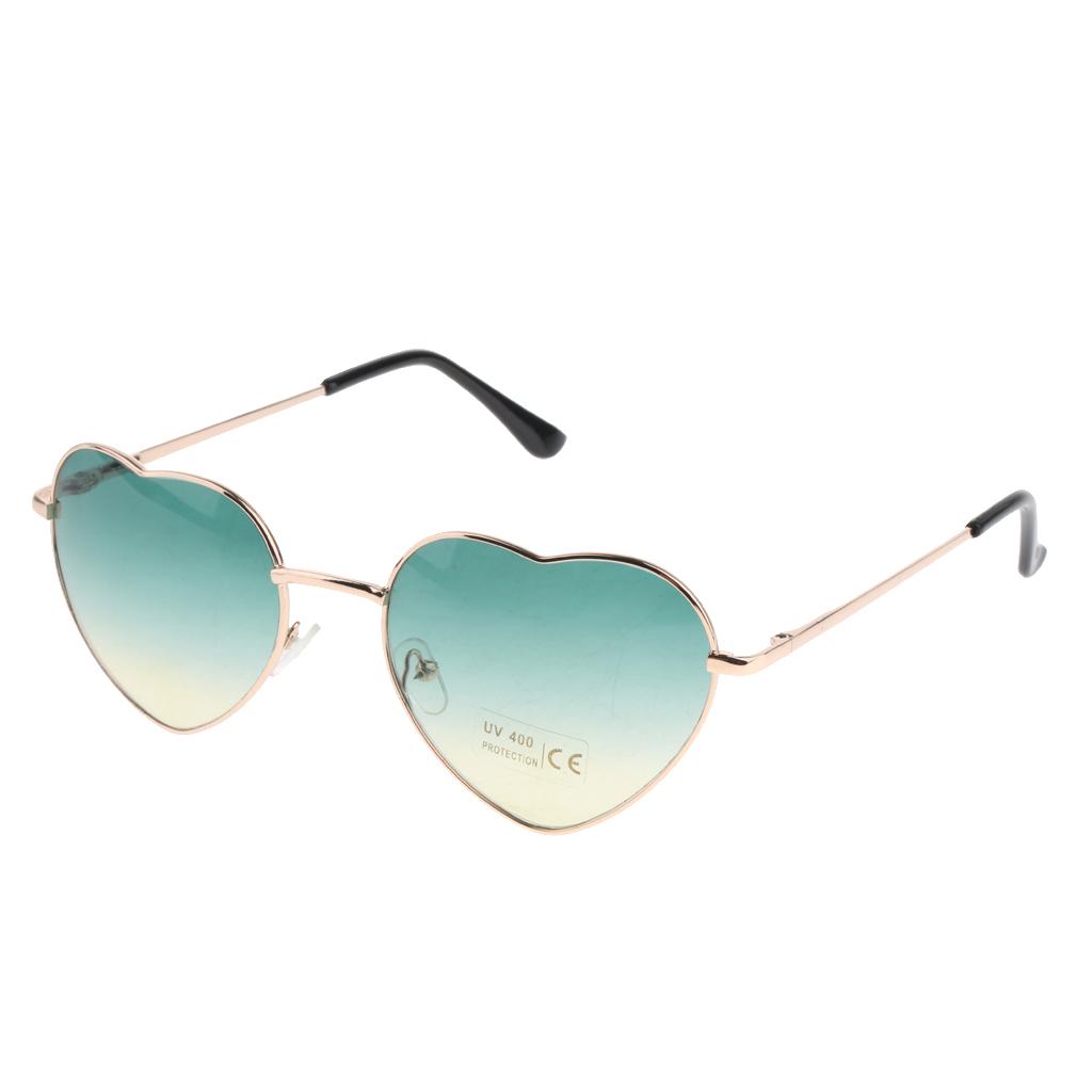 Damen Sonnenbrille Herzförmige Gläser Gradient Herzform Sunglasses Grün
