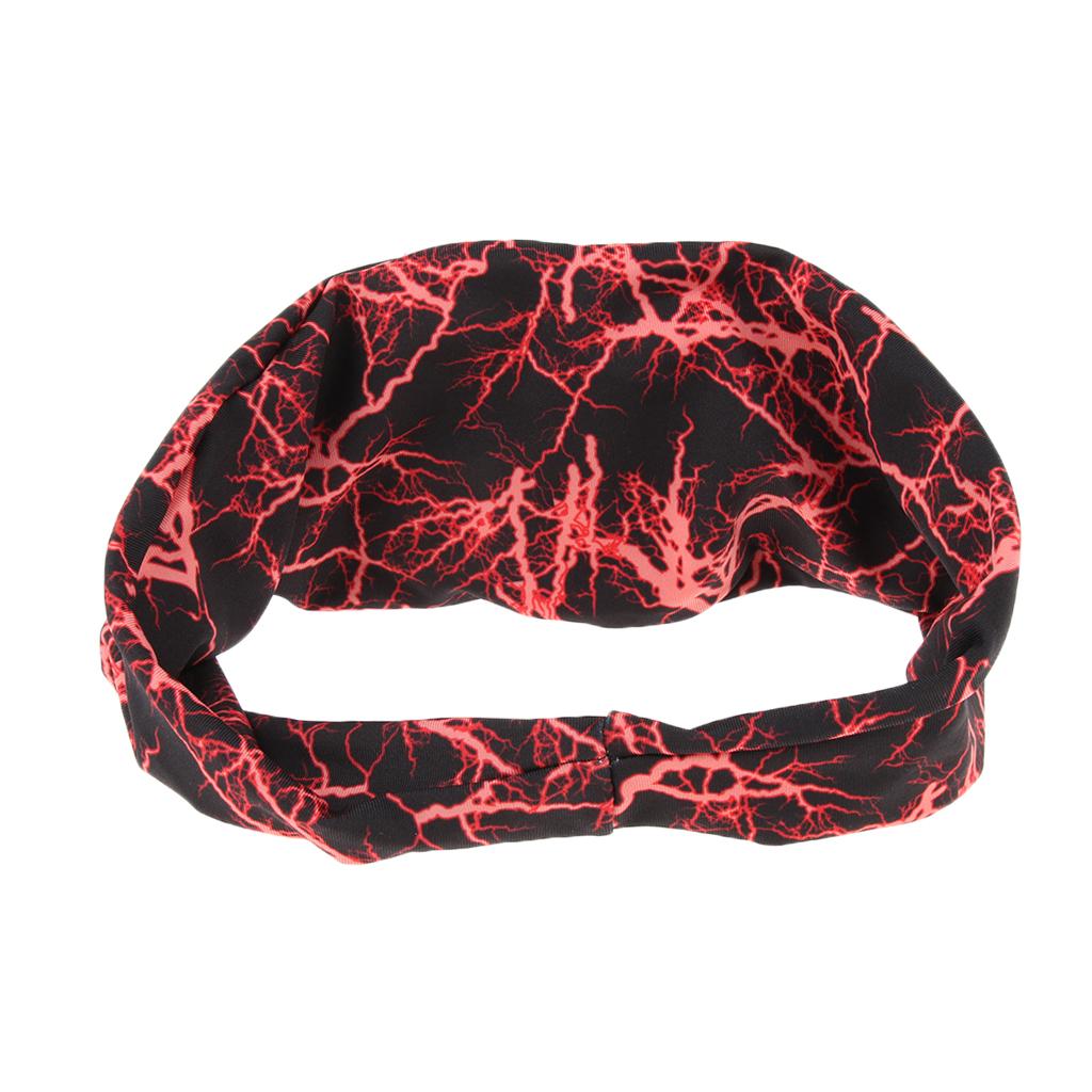 2xElastic Sports Sweatbands Moisture Wicking Outdoor Hair Headband Red