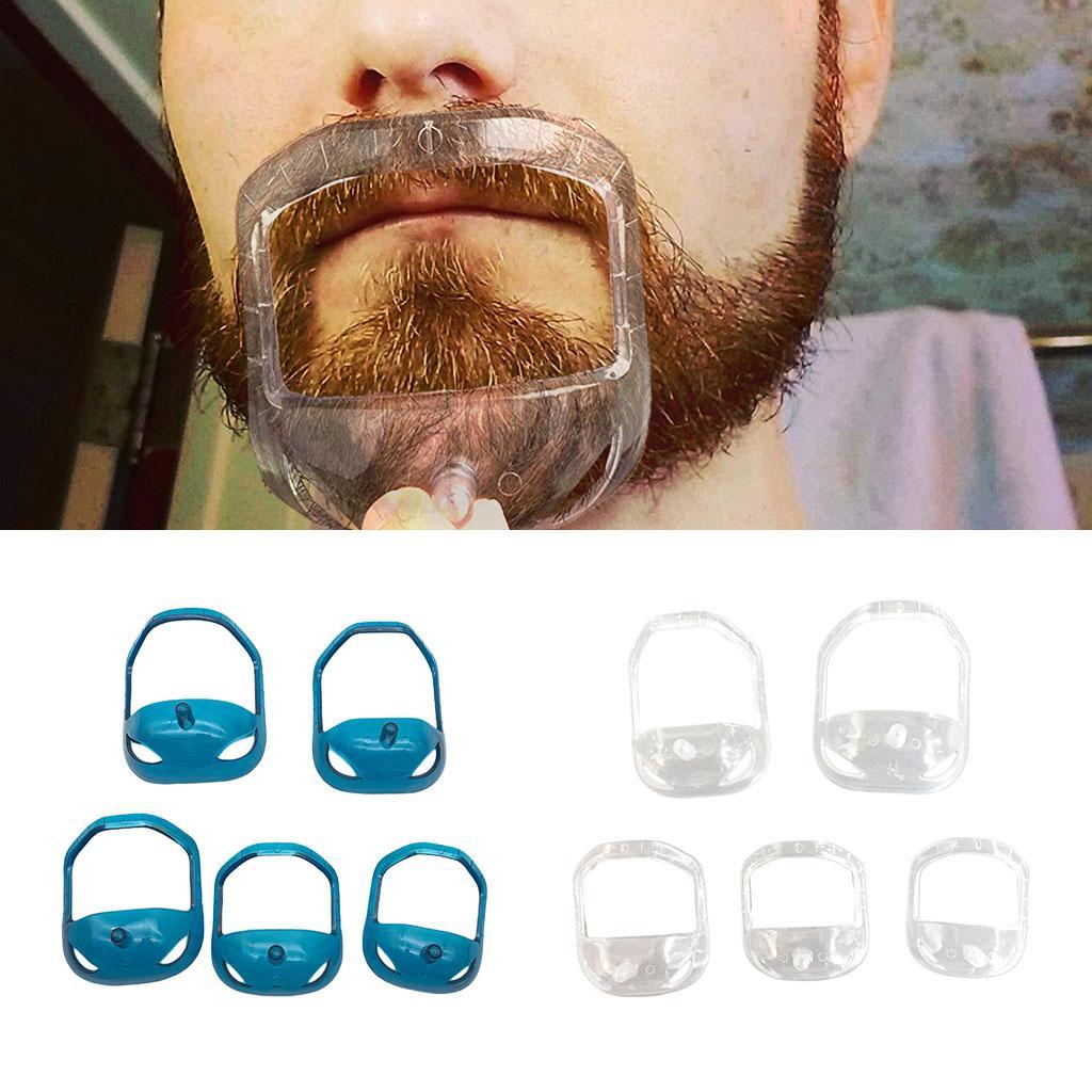 Durable Goatee Beard Mustache Shaving Shaping Stencil Guide Templates Clear