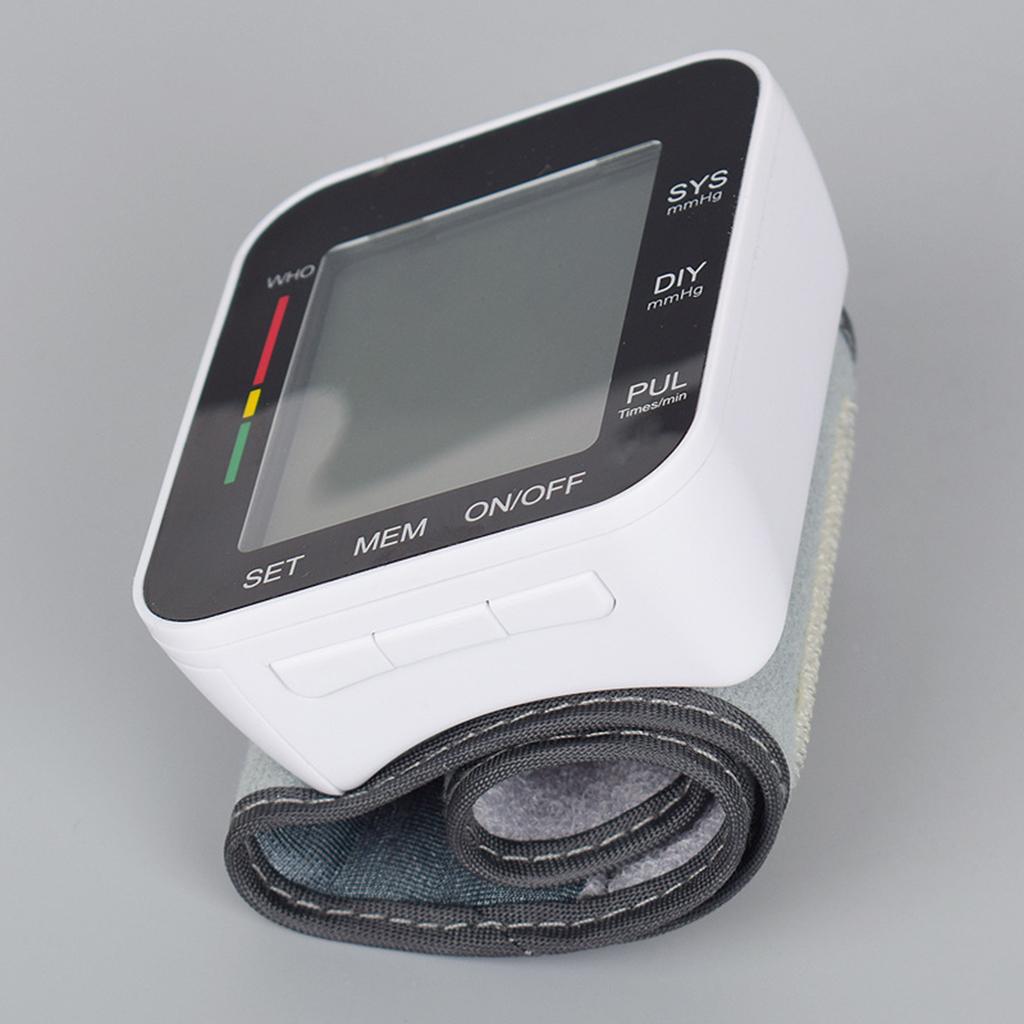 Wrist Blood Pressure Monitor Electronic Sphygmomanometer Digital Voice Black