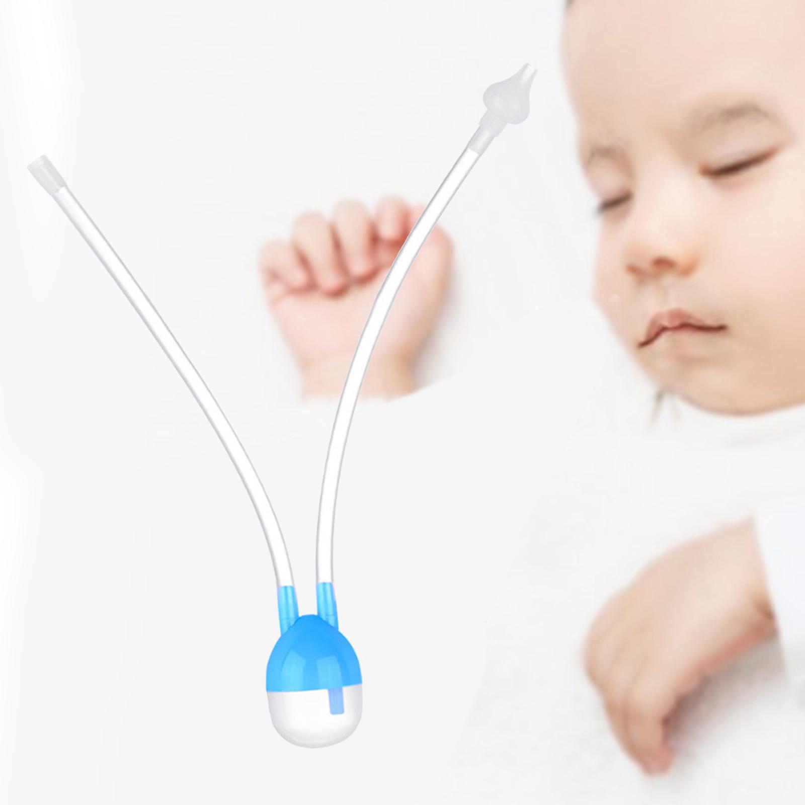 Baby Nasal Aspirator Nose Suction Clean Tool Soft Anti Reflux  Blue