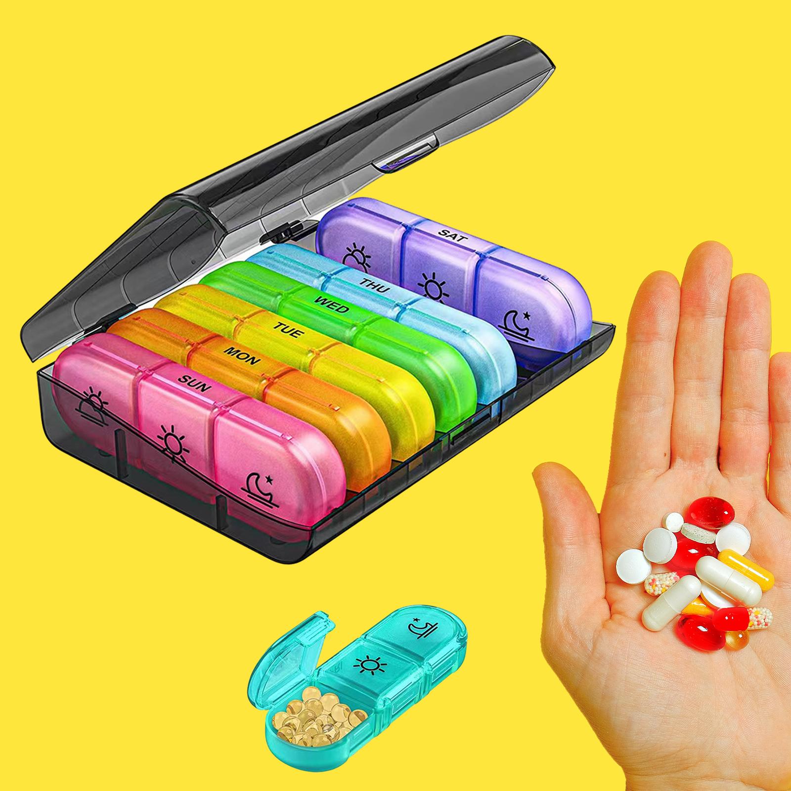 Daily Tablet Organizer Large Container for Vitamin Replenish Fish Oils B