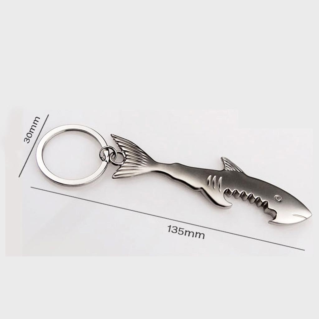 2xShark Shaped Bottle Opener Keychain Beer Bottle Opener Unique Creative Gift