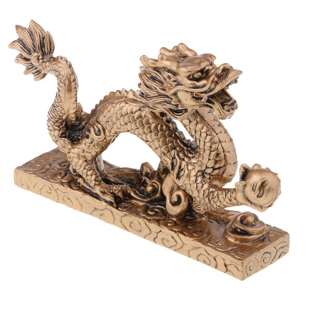 Chinese Fengshui Longevity Dragon Statue Wealth Lucky Arts Crafts ...